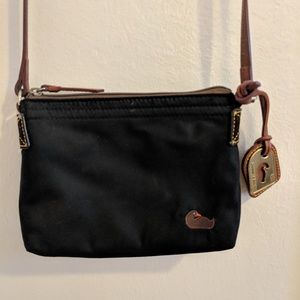 Black nylon and leather Dooney & Bourke purse